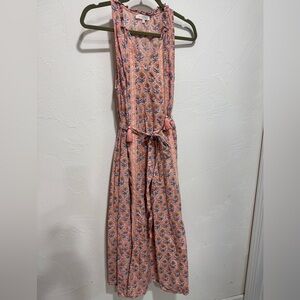 Marea peach flowered midi dress